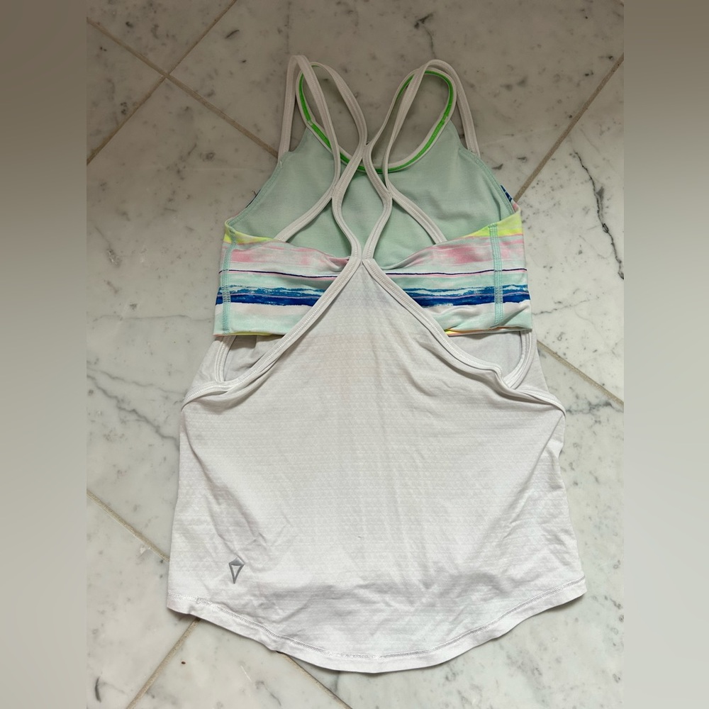 Ivviva Girls Strappy tank top with built in bra - size 8